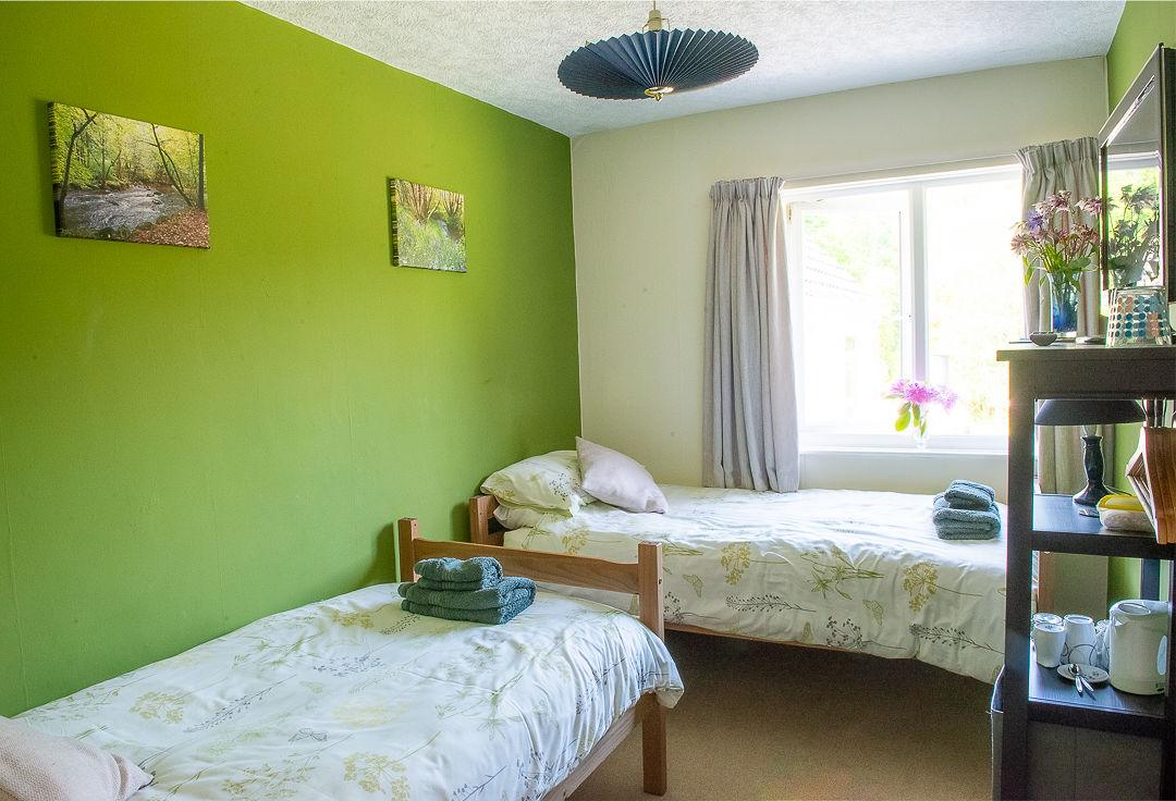 Teign room showing two single beds