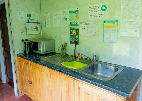 Campers Kitchen with microwave, kettle and sink