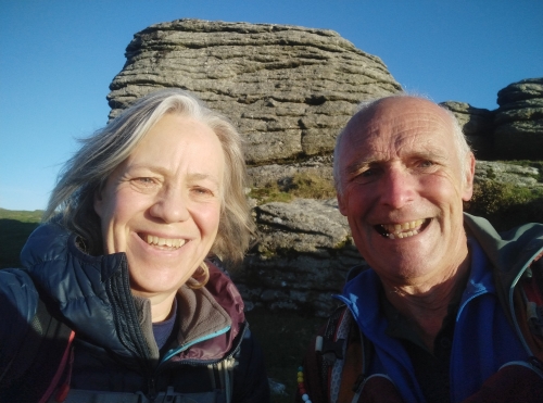 IMG_20251121_151446 Selfie of Michelle and Kevin on a Dartmoor Tor